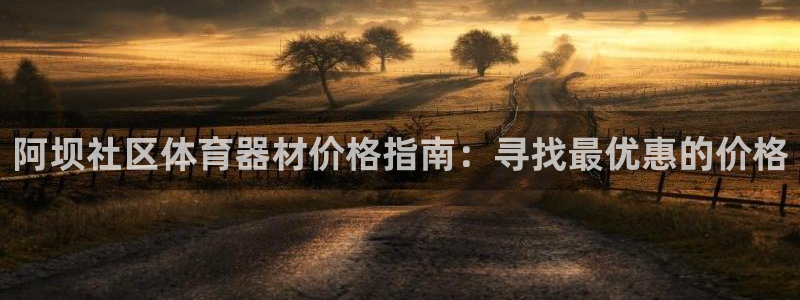 辉达娱乐中国创新：阿坝社区体育器材价格指南：寻找最优